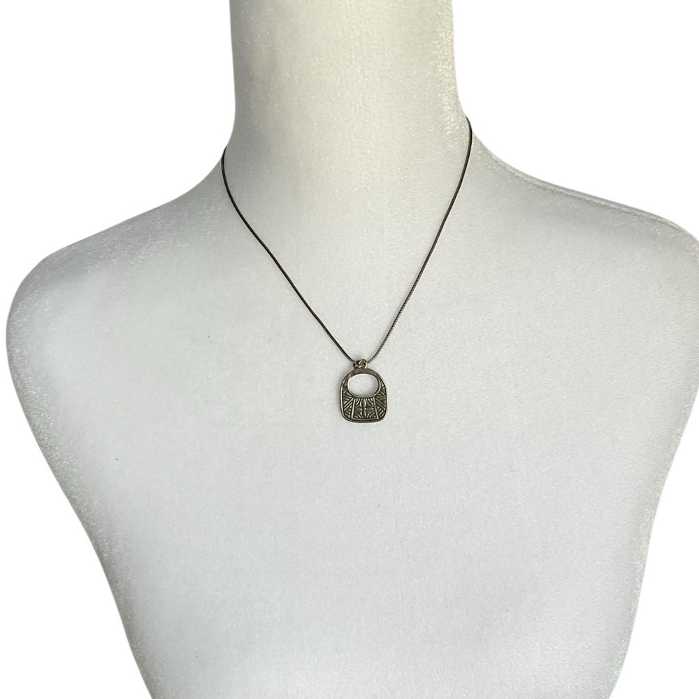 SILPADA N1929 Sterling Silver Etched Floral Basket Necklace MADE IN ISRAEL 19''